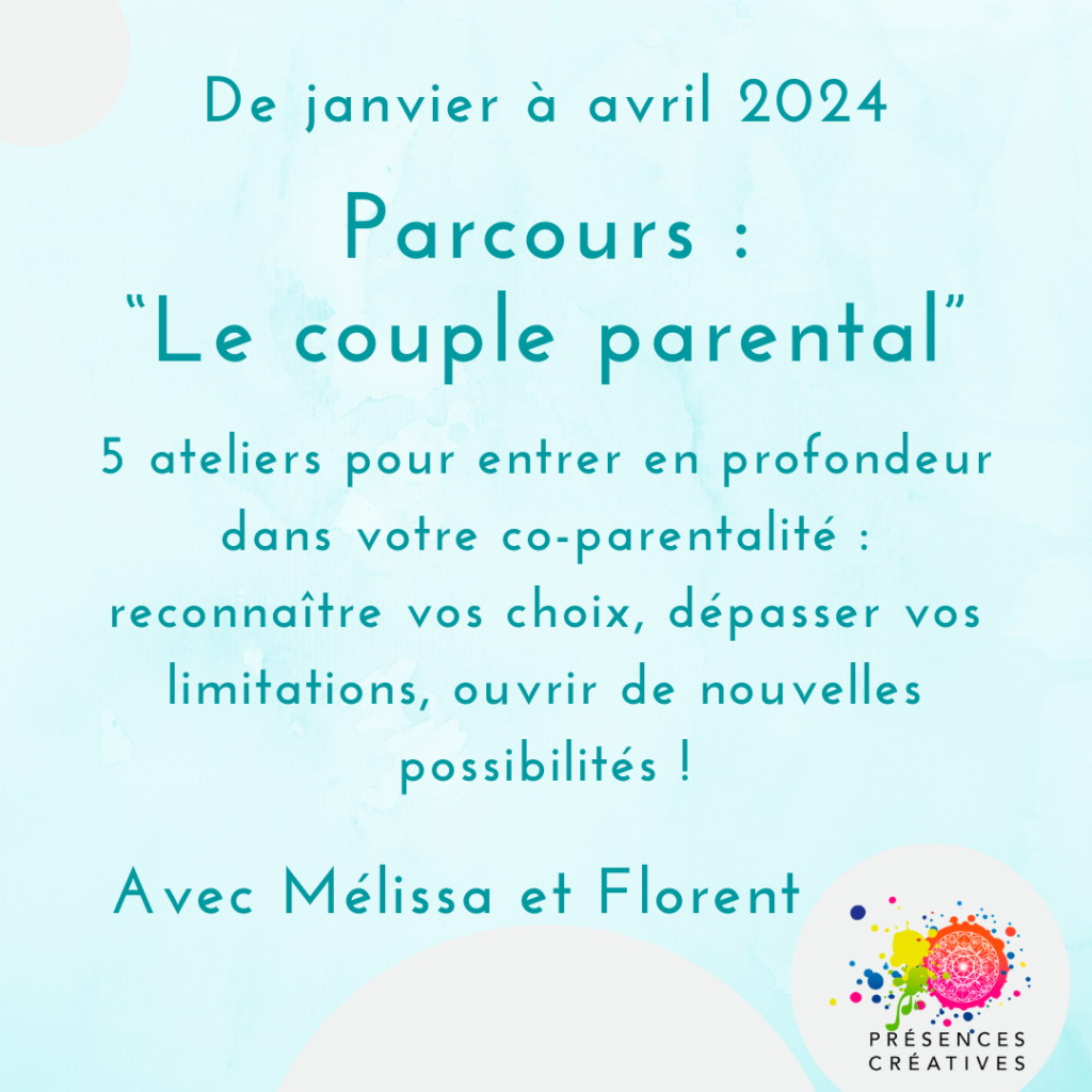 Formation Communication Ateliers Le couple parental - Janvier à avril 2024- Mélissa Sorin et Florent Arpin-Pont - Centre Amaryllis - Saint-Imsier - Présences Créatives